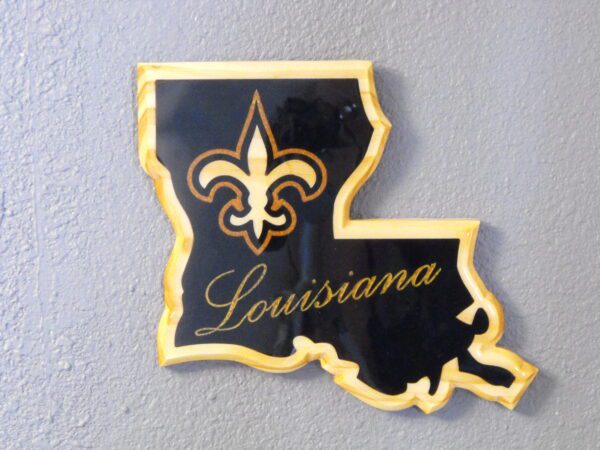 A smaller image of an engraved design of Louisiana