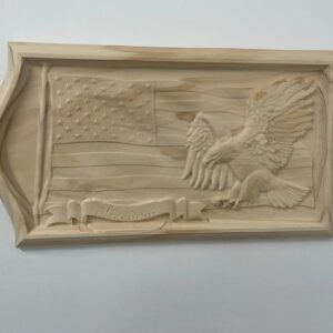 3D Wood Carving – Flag and Eagle – Freedom